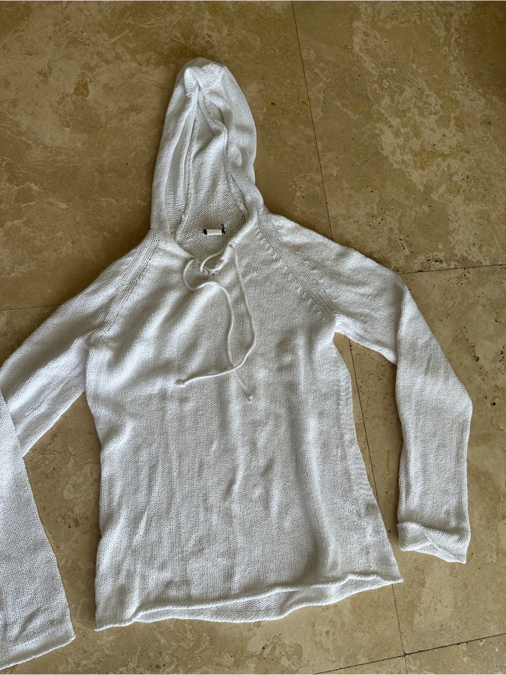 J. Crew Cream Knit Hooded Sweater